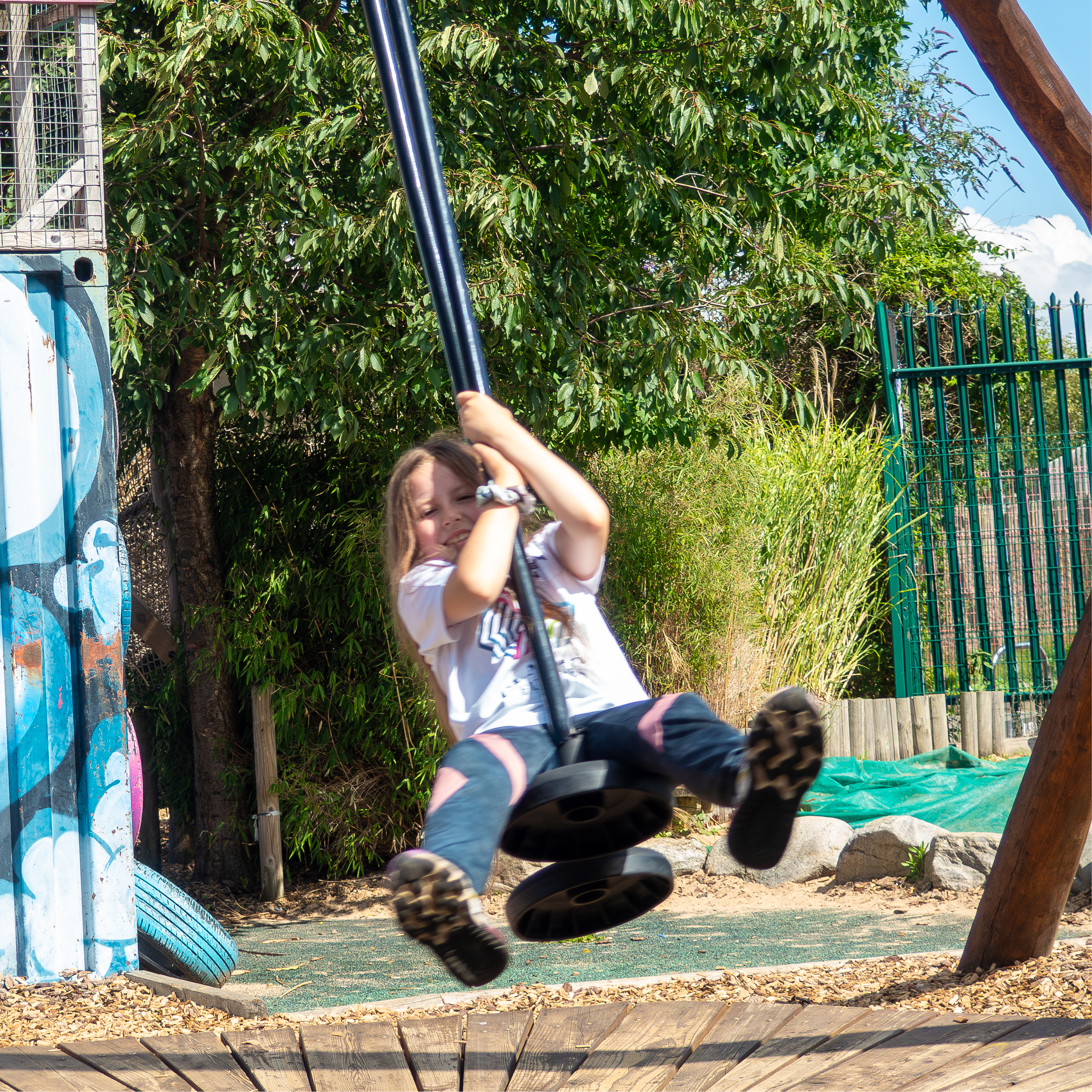 Young Clarion resident in playground